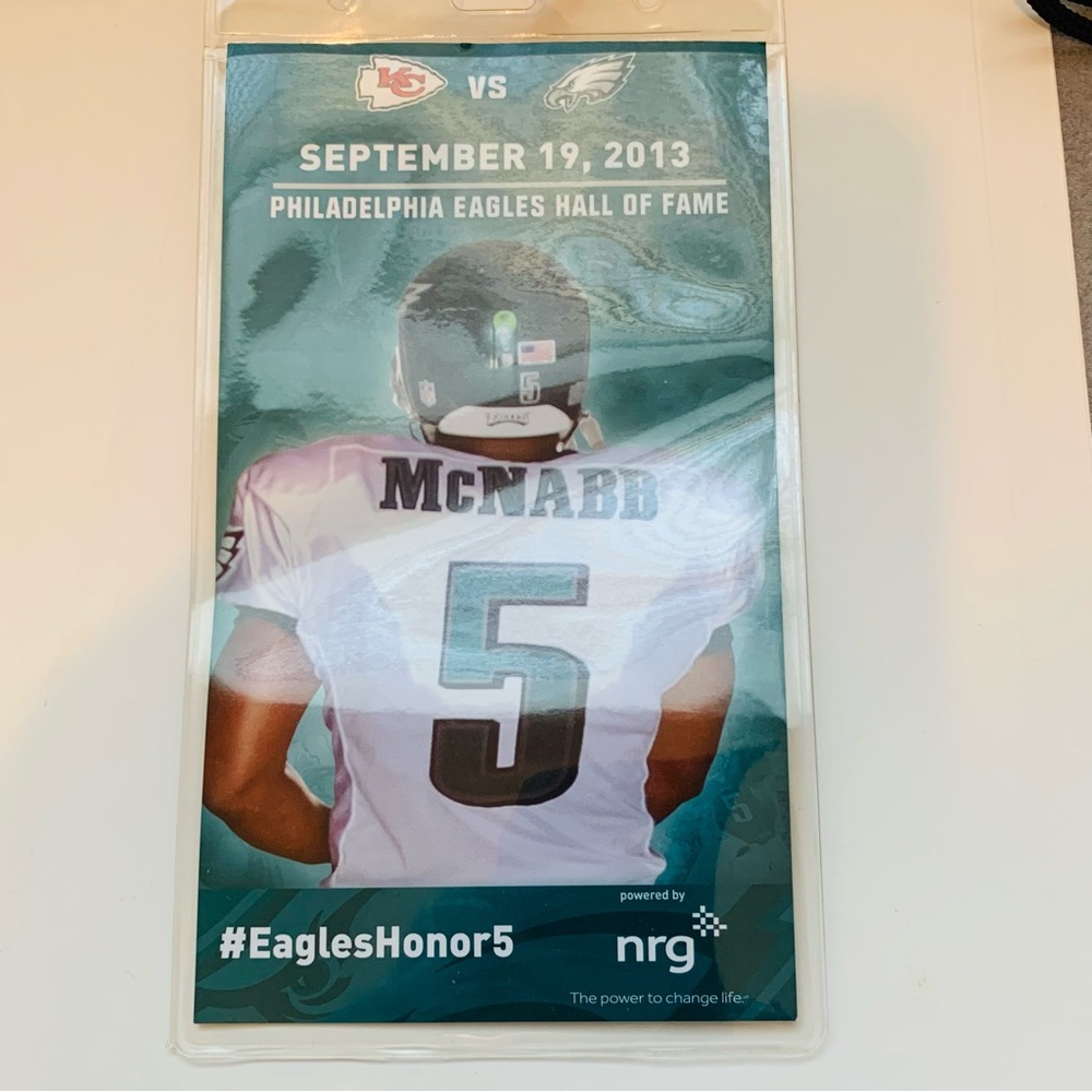 NFL EAGLES PHILADELPHIA Hall of Fame Ticket McNabb Lanyard with the Game Ticket - Picture 7 of 12